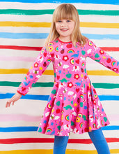 Load image into Gallery viewer, Skater dress with colorful print made of organic cotton