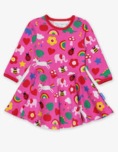 Load image into Gallery viewer, Skater dress with colorful print made of organic cotton