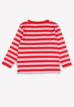 Load image into Gallery viewer, Organic cotton children's long-sleeved shirt, striped with horse head appliqué