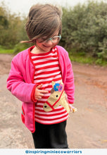 Load image into Gallery viewer, Organic cotton children's long-sleeved shirt, striped with horse head appliqué