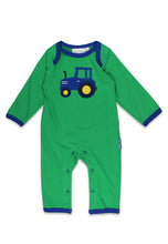 Load image into Gallery viewer, Organic Hillside Tractor Applique Sleepsuit