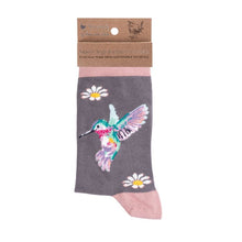 Load image into Gallery viewer, 'WISTERIA WISHES' HUMMINGBIRD SOCKS