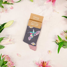 Load image into Gallery viewer, 'WISTERIA WISHES' HUMMINGBIRD SOCKS