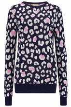 Load image into Gallery viewer, SALE!!! Was €66.99 now €42.00!!!!! 
NAVY HEART LEOPARD JUMPER