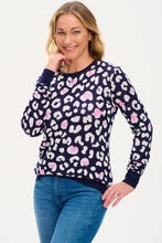 Load image into Gallery viewer, SALE!!! Was €66.99 now €42.00!!!!! 
NAVY HEART LEOPARD JUMPER