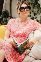Load image into Gallery viewer, Sale!! Was €65 now €52!  GAIL DRESS, RED, RAINBOW DAISIES