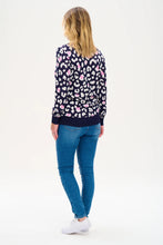 Load image into Gallery viewer, SALE!!! Was €66.99 now €42.00!!!!! 
NAVY HEART LEOPARD JUMPER