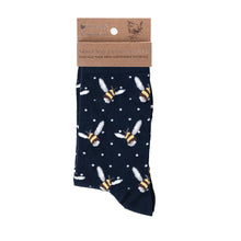 Load image into Gallery viewer, Busy Bee Navy socks