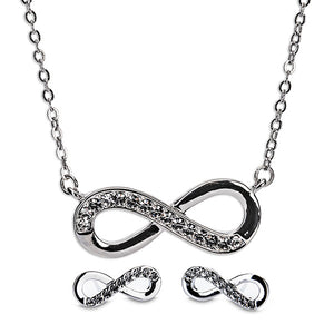 Silver Infinity Necklace and Earring Set