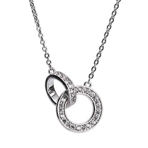 Silver Interlocking Diamante Necklace