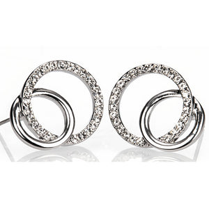 Silver diamanté loop Earrings