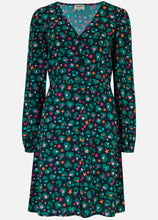 Load image into Gallery viewer, SALE!!! NATALIA TEA DRESS, BLACK/MULTI, STAR LEOPARD Was €85 now €68
