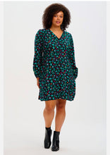 Load image into Gallery viewer, SALE!!! NATALIA TEA DRESS, BLACK/MULTI, STAR LEOPARD Was €85 now €68
