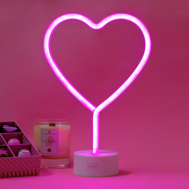Neon effect, LED lamp, heart