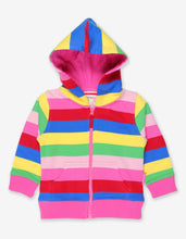 Load image into Gallery viewer, Organic Pink Multi Stripe Hoodie
