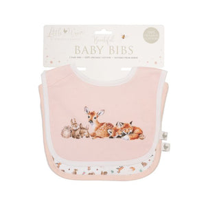 Little Wren Bib Gift Set - Little Forest Pink
