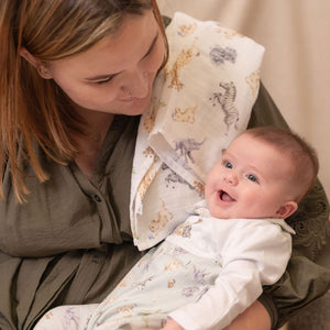 Little Wren Muslin Gift Set - Little Savannah Green