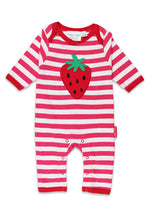 Load image into Gallery viewer, Organic Picnic Strawberry Applique Sleepsuit
