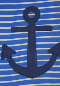 Organic Blue Anchor Applique Short Sleeved T-Shirt
