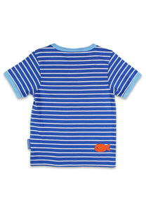 Organic Blue Anchor Applique Short Sleeved T-Shirt