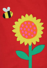 Load image into Gallery viewer, Organic cotton children's short-sleeved Tshirt with sunflower sea appliqué
