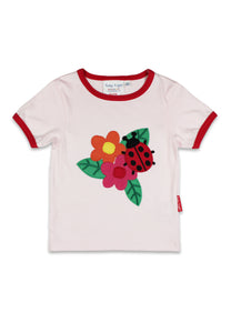Organic Ladybird Applique Short Sleeved T-Shirt