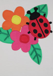 Organic Ladybird Applique Short Sleeved T-Shirt