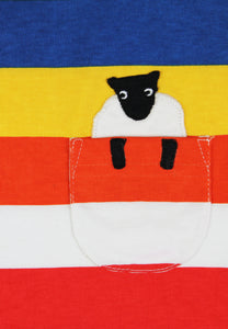 Organic Rainbow Sheep Pocket Applique Short-Sleeved T-Shirt