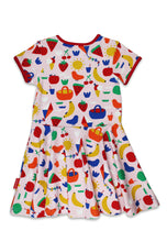 Load image into Gallery viewer, Organic Picnic Print Short Sleeved Skater Dress
