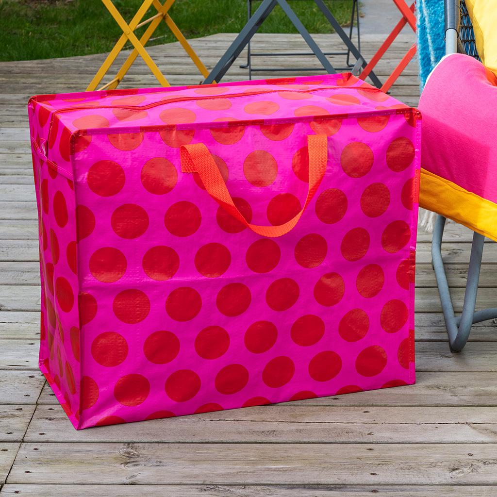 RED ON PINK SPOTLIGHT JUMBO STORAGE BAG
