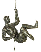 Load image into Gallery viewer, Set of 3 Antique Dark Bronze Abseiling Men Wall Sculptures
