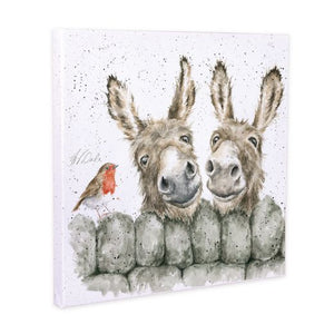 Donkeys and Robin Hee Haw Canvas