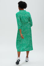 Load image into Gallery viewer, Paola Shirt Dress - Green, Leopard Love Hearts
