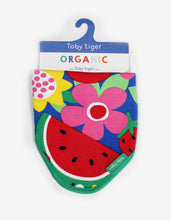Load image into Gallery viewer, Organic Fruit Flower Print Dribble Bib
