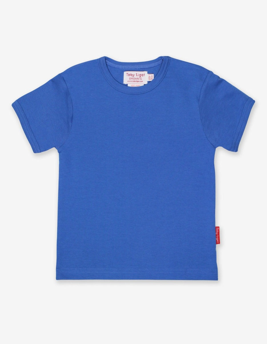 Organic Blue  Basic Short-sleeved T-shirt Top