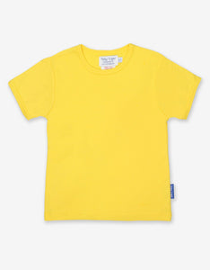 Organic Yellow Basic Short-sleeved T - shirt Tops