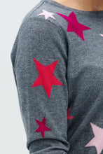 Load image into Gallery viewer, Velma Jumper - Charcoal Pink Scattered Stars
