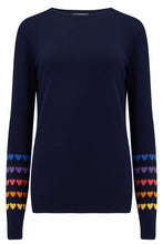 Load image into Gallery viewer, Navy Sunset Love heart Jumper
