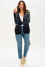 Load image into Gallery viewer, Was €86 now €49.99!!!!LEANNE CARDIGAN, BLACK, LEOPARD OMBRE STRIPES
