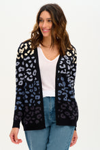 Load image into Gallery viewer, Was €86 now €49.99!!!!LEANNE CARDIGAN, BLACK, LEOPARD OMBRE STRIPES

