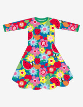 Load image into Gallery viewer, Organic Fruit Flower Print Skater Dress
