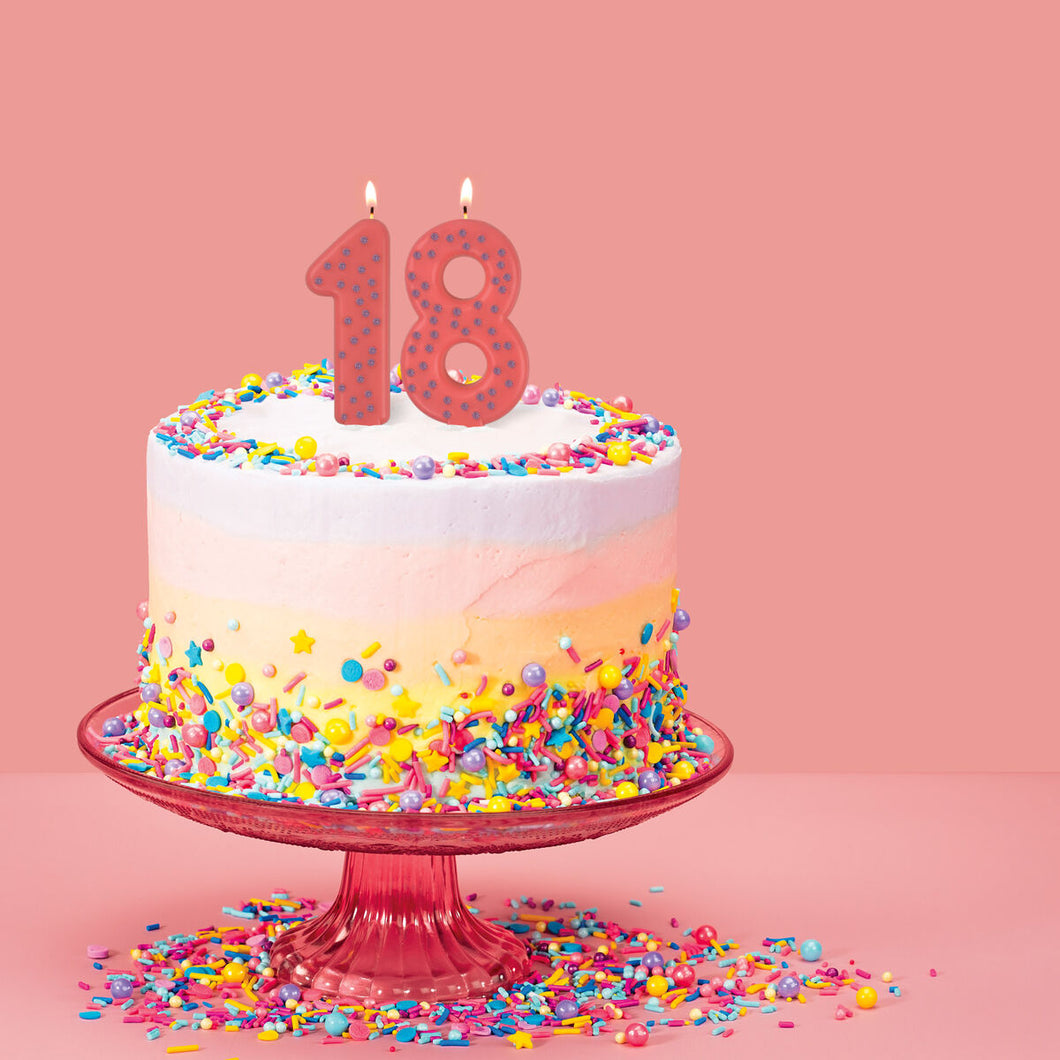 Maxi Cake Candle Number in Pink