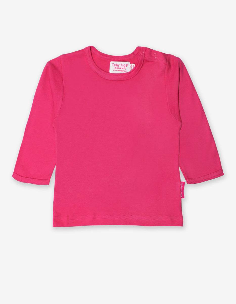 Organic Pink Basic Long-sleeved Tops