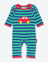 Load image into Gallery viewer, Organic Red Car Applique Sleepsuit

