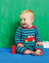Load image into Gallery viewer, Organic Red Car Applique Sleepsuit
