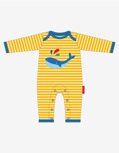Load image into Gallery viewer, Organic Whale Applique Sleepsuit
