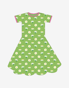 Organic Daisy Print Skater Dress