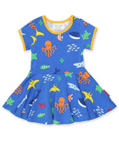 Load image into Gallery viewer, Organic Sealife Print SS Skater Dress
