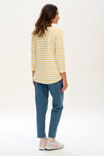 Load image into Gallery viewer, BRIGHTON JERSEY TOP, OFF-WHITE/YELLOW, LOVE HEART
