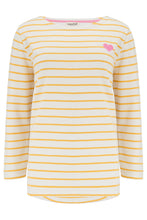 Load image into Gallery viewer, BRIGHTON JERSEY TOP, OFF-WHITE/YELLOW, LOVE HEART
